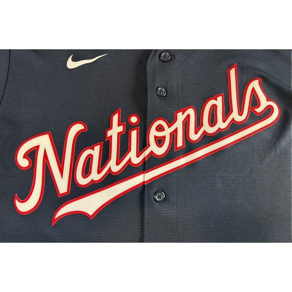 NIKE Washington Nationals Jersey Mens Large Gray MLB Sewn Logo NEW - Picture 2 of 13